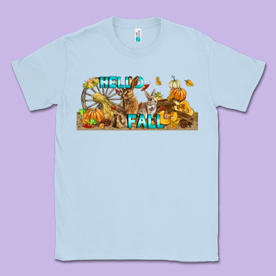 Hello Fall Rabbit Classic Tee Designed By Lillyallendesigns