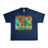 Navy summer pineapple Urban Heavy Tee - BarkalooDesign