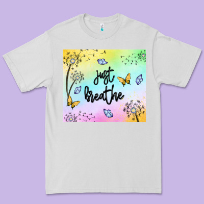 Just Breathe Premium Tee Designed By Maliassmallbusiness