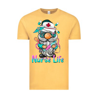 Vintage Mustard nurse life  gnome Vintage Tee - BarkalooDesign