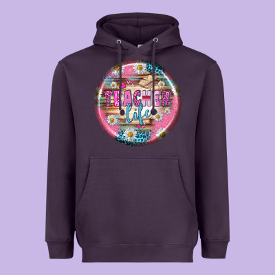 Teacher Life Earrings Heavyweight Hoodie Designed By Bundleandbundleshop