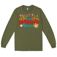 Army Green Baseball is my favorite season Long Sleeve Tee - NancyCooperArtShop
