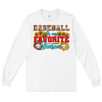 White Baseball is my favorite season Long Sleeve Tee - NancyCooperArtShop