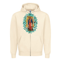 Sandshell Our Lady Of Guadalupe Gemstone Sunflowers Zipper Hoodie - FaDigitalArtStudio
