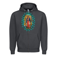 Smoke Our Lady Of Guadalupe Gemstone Sunflowers Zipper Hoodie - FaDigitalArtStudio