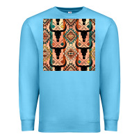Ocean Blue native american aztec seamless pattern 4 Premium Sweatshirt - BundleAndBundleShop