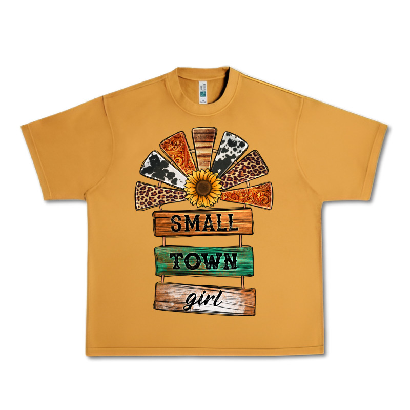 Small Town Girl Western Windmill Wooden Boards Urban Heavy Tee by Jasminsmagicworld | Teevron