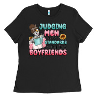 Black judging men by the standards of my book boyfriends Ladies Tee - MaliasSmallBusiness