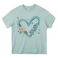 Arona mom with heart and flowers Heavy Core Tee - MaliasSmallBusiness