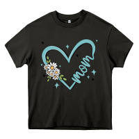 Asphalt mom with heart and flowers Heavy Core Tee - MaliasSmallBusiness