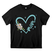 Black mom with heart and flowers Heavy Core Tee - MaliasSmallBusiness