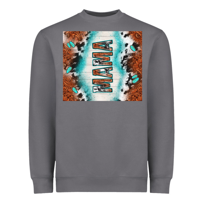 Tooled Leather And Cowhide Mama Heavyweight Sweatshirt by TumblerDesignByShophia | Teevron