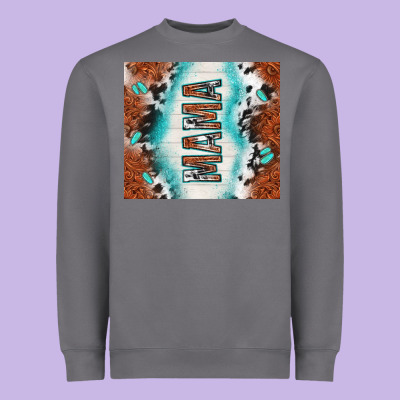 Tooled Leather And Cowhide Mama Heavyweight Sweatshirt Designed By Tumblerdesignbyshophia