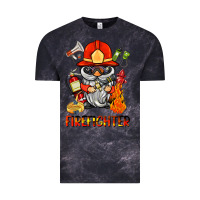 Cloud Black firefighter gnome Vintage Tee - BarkalooDesign