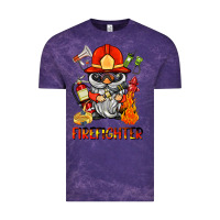 Cloud Purple firefighter gnome Vintage Tee - BarkalooDesign