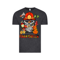 Vintage Black firefighter gnome Vintage Tee - BarkalooDesign