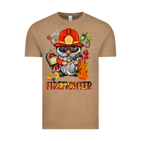 Vintage Coffee firefighter gnome Vintage Tee - BarkalooDesign