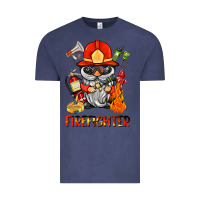 Vintage Denim firefighter gnome Vintage Tee - BarkalooDesign