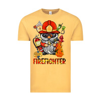 Vintage Mustard firefighter gnome Vintage Tee - BarkalooDesign