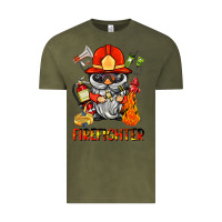 Vintage Olive firefighter gnome Vintage Tee - BarkalooDesign