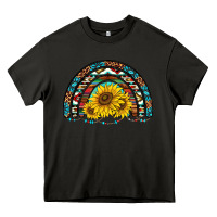 Asphalt western sunflowers aztec leopard serape  rainbows Heavy Core Tee - AdoDesignShop
