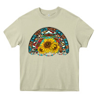 Mossy western sunflowers aztec leopard serape  rainbows Heavy Core Tee - AdoDesignShop