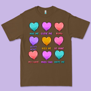 Valentine's Day Candy Hearts Premium Tee Designed By Maliassmallbusiness