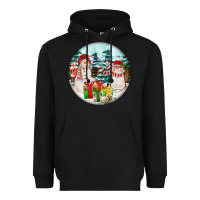 Black Christmas snowman Heavyweight Hoodie - FaDigitalArtStudio