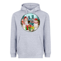 Heather Grey Christmas snowman Heavyweight Hoodie - FaDigitalArtStudio