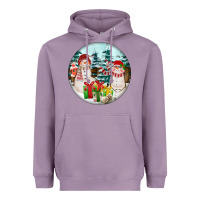 Lavender Christmas snowman Heavyweight Hoodie - FaDigitalArtStudio