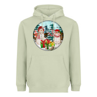 Matcha Christmas snowman Heavyweight Hoodie - FaDigitalArtStudio