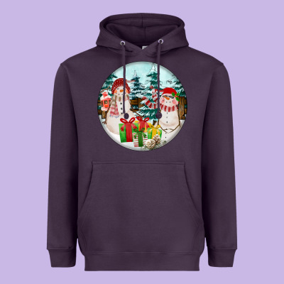 Christmas Snowman Heavyweight Hoodie Designed By Fadigitalartstudio