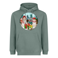 Sage Christmas snowman Heavyweight Hoodie - FaDigitalArtStudio