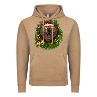 Vintage Coffee christmas bear  wreath Vintage Hoodie - BarkalooDesign