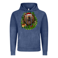 Vintage Denim christmas bear  wreath Vintage Hoodie - BarkalooDesign