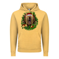 Vintage Mustard christmas bear  wreath Vintage Hoodie - BarkalooDesign