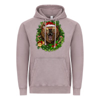 Vintage Zinc christmas bear  wreath Vintage Hoodie - BarkalooDesign