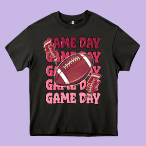 Game Day Football Heavy Core Tee Designed By Maliassmallbusiness