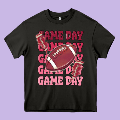 Game Day Football Heavy Core Tee Designed By Maliassmallbusiness