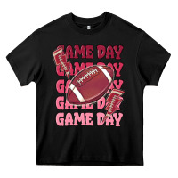Black game day football Heavy Core Tee - MaliasSmallBusiness