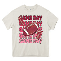 Cream game day football Heavy Core Tee - MaliasSmallBusiness