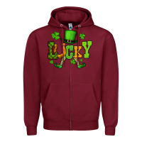 Burgundy St. Patrick's lucky leprechaun Zipper Hoodie - OliviaCreatesArt