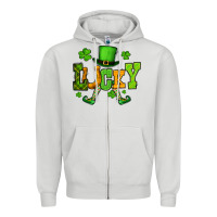 Dove Grey St. Patrick's lucky leprechaun Zipper Hoodie - OliviaCreatesArt
