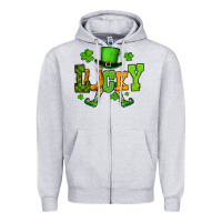 Heather Grey St. Patrick's lucky leprechaun Zipper Hoodie - OliviaCreatesArt