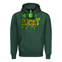 Sports Green St. Patrick's lucky leprechaun Zipper Hoodie - OliviaCreatesArt