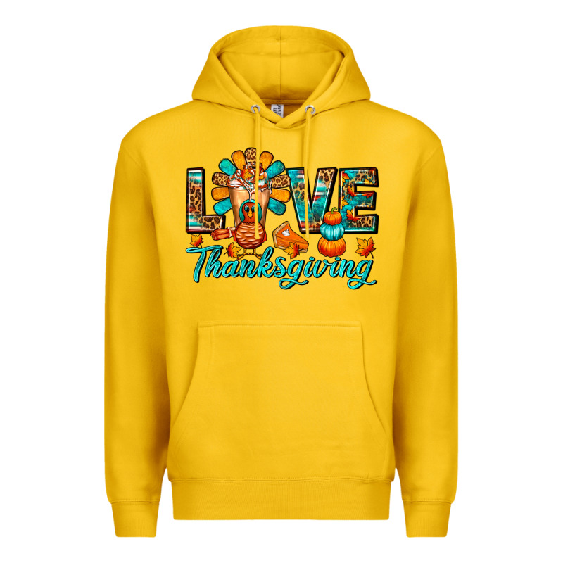 Love Thanksgiving Gobble And Frappe Premium Hoodie by FaDigitalArtStudio | Teevron