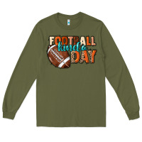 Army Green Football kinda day Long Sleeve Tee - NancyCooperArtShop