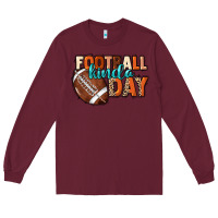 Burgundy Football kinda day Long Sleeve Tee - NancyCooperArtShop