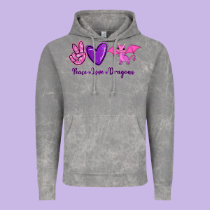 Peace Love Dragons Vintage Hoodie Designed By Ranaportraitstore