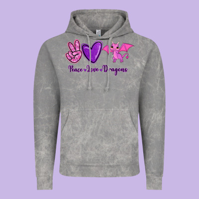Peace Love Dragons Vintage Hoodie Designed By Ranaportraitstore